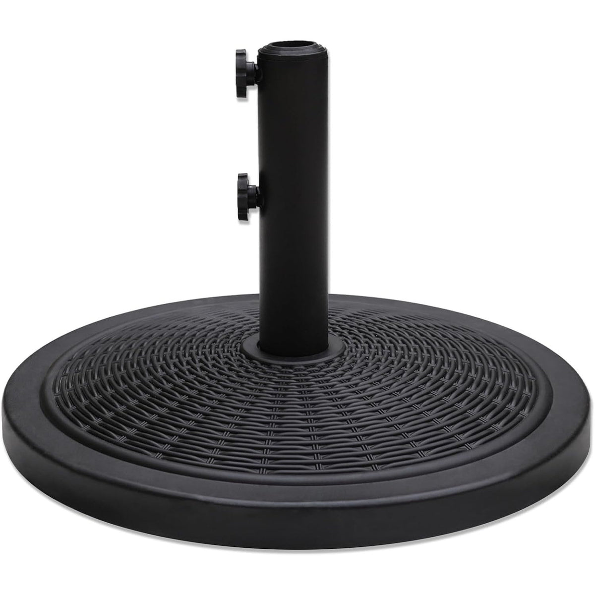 Parasol Base 15kg Round Heavy Duty Concrete Umbrella Stand Black Helios&Hestia