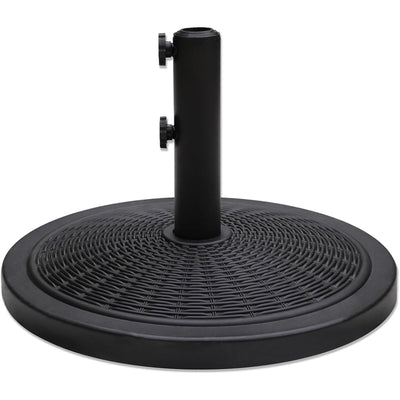Parasol Base 15kg Round Heavy Duty Concrete Umbrella Stand Black Helios&Hestia