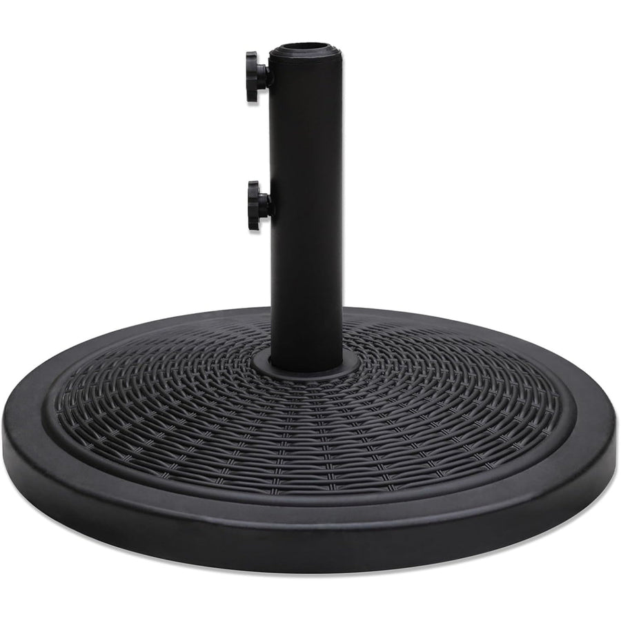 Parasol Base 15kg Round Heavy Duty Concrete Umbrella Stand Black Helios&Hestia