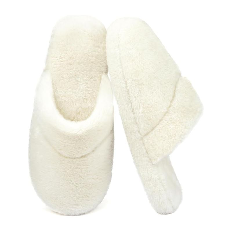 Womens Fluffy Scuff Slippers Memory Foam Indoor House Shoes Comfy ULTRAIDEAS