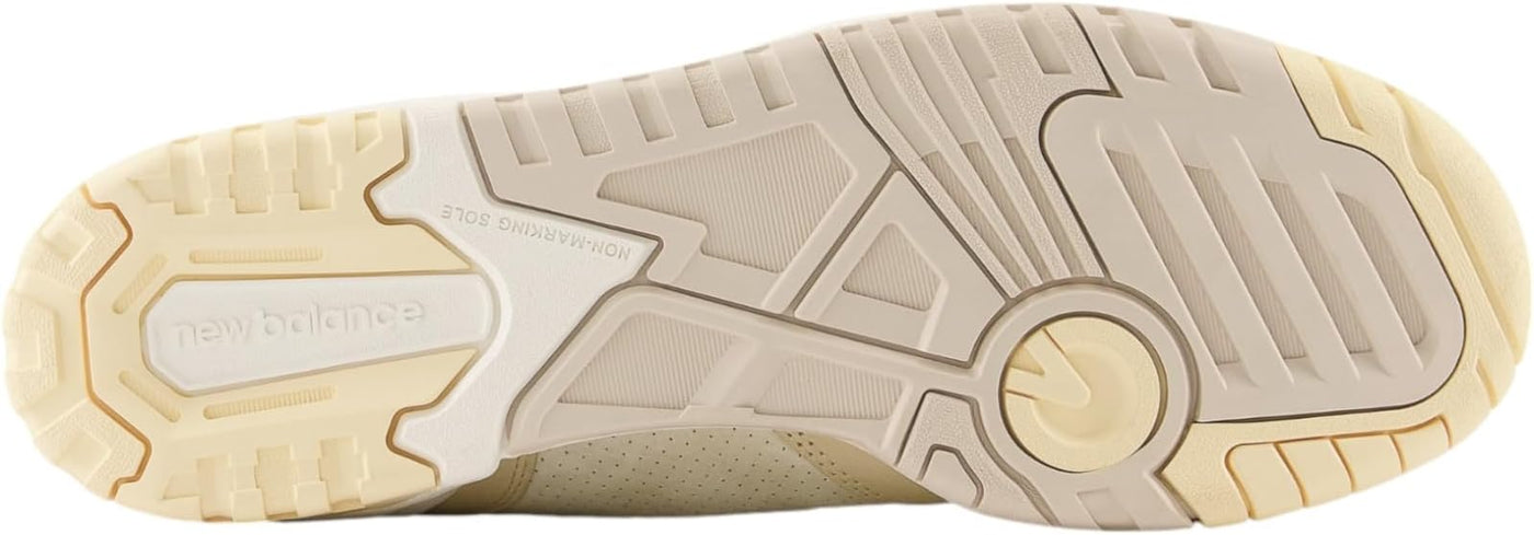 Close-up of a shoe sole with brand logo on a white background