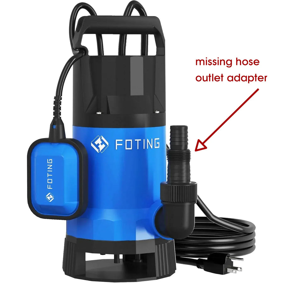 Submersible Water Pump 1000W 17600L/H Float Switch Sump Pump FOTING Electric