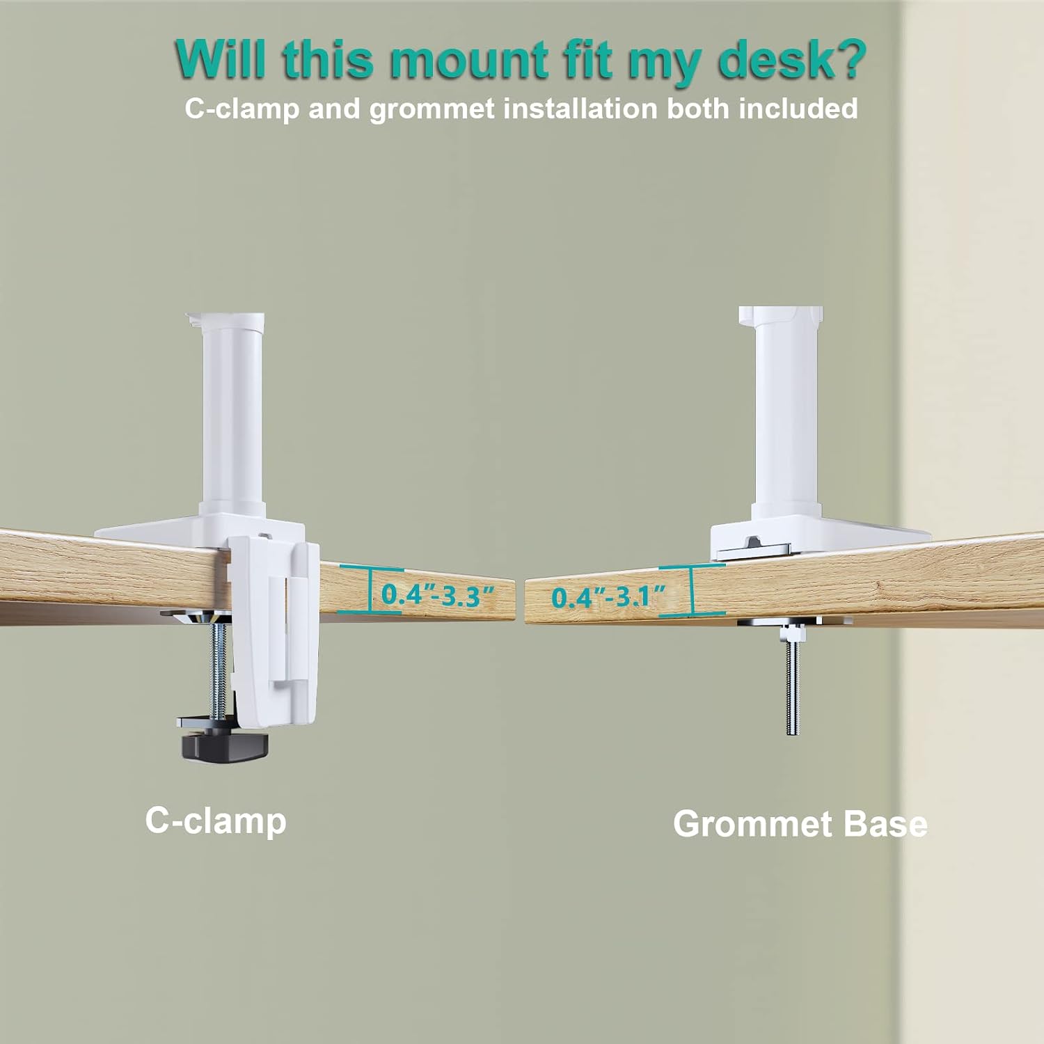 Triple Monitor Mount 27 Inch Adjustable Desk Stand VESA 100 White WALI