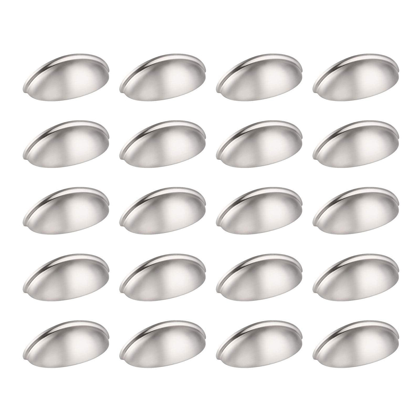 Probrico 20x Cup Cabinet Handles - Modern Shell Drawer Pulls, 76mm