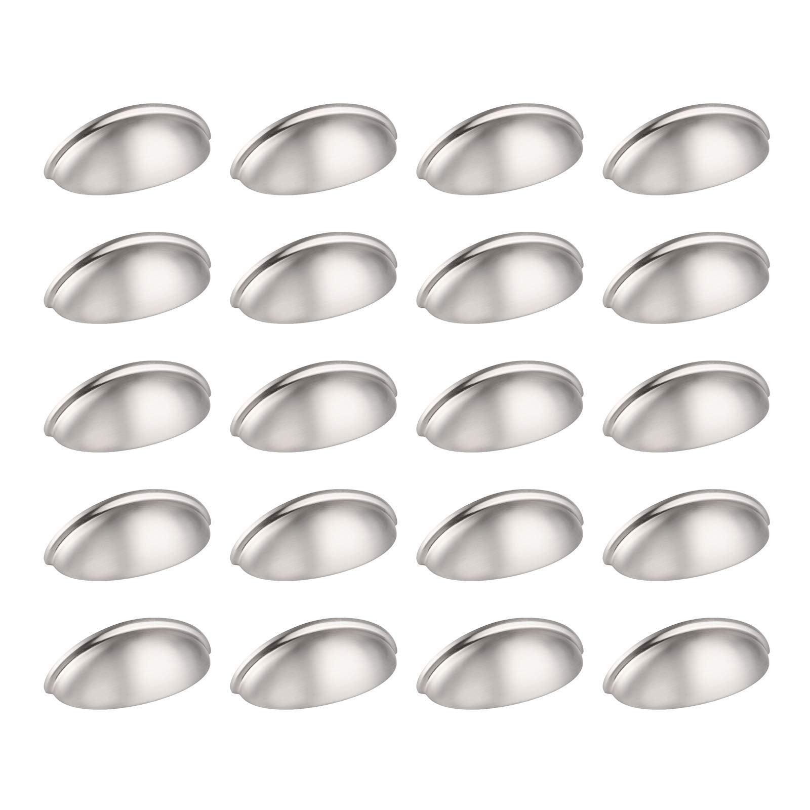 Probrico 20x Cup Cabinet Handles - Modern Shell Drawer Pulls, 76mm