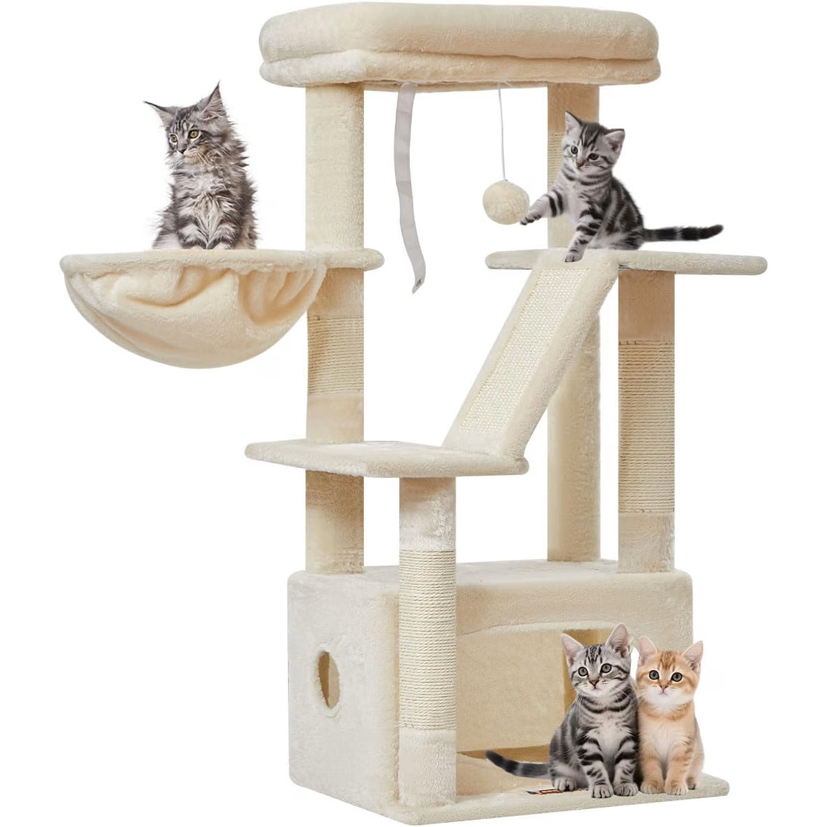 Cat Tree 98cm Small Cat Tower Scratching Climbing Activity Centre Taoqimiao Indoor