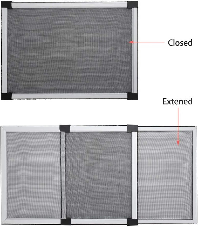 Adjustable Window Screen 50x70-132cm Aluminum Anti Mosquito Mesh White Flyzzz