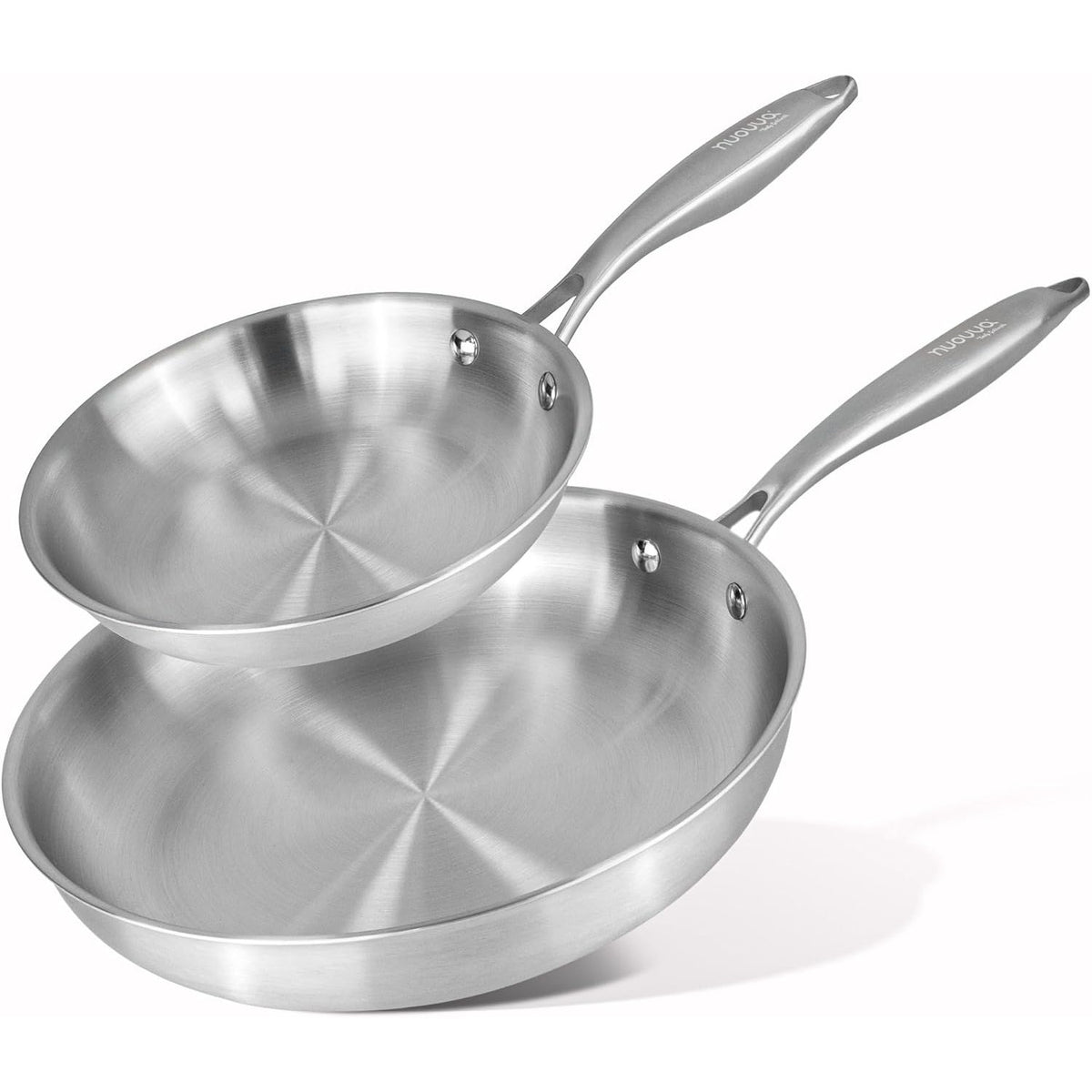 Stainless Steel Frying Pan Set 20cm 28cm Tri Ply Induction 2 Piece nuovva Pans