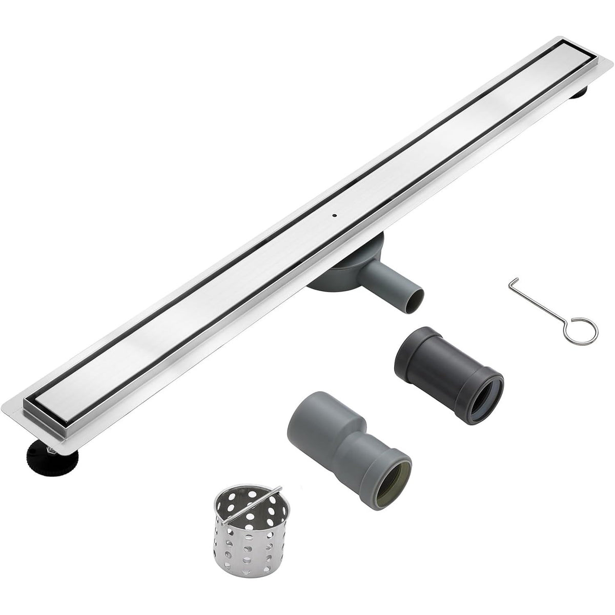 Linear Shower Drain 100cm 304 Stainless Steel Tile Insert 360 Siphon DN40 DN50