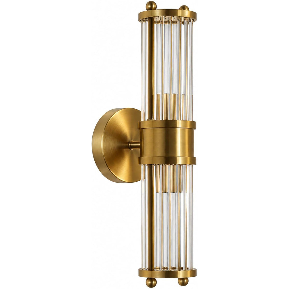 Crystal Glass Wall Light 48cm Brass Alloy 2 Light E14 Modern Wall Sconce Indoor