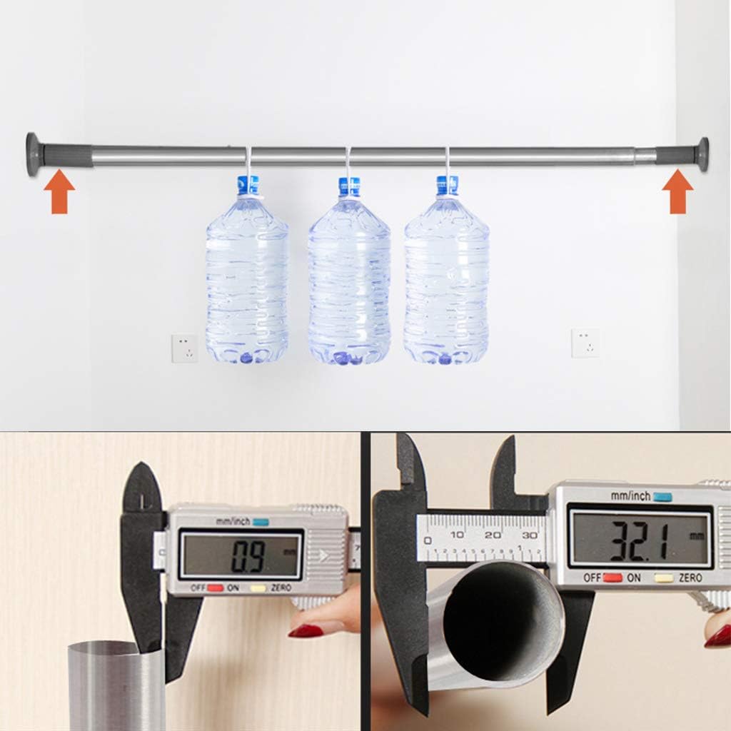 Tension Curtain Rod 278-327cm No Drill Extendable 32mm Heavy Duty Curtain Pole