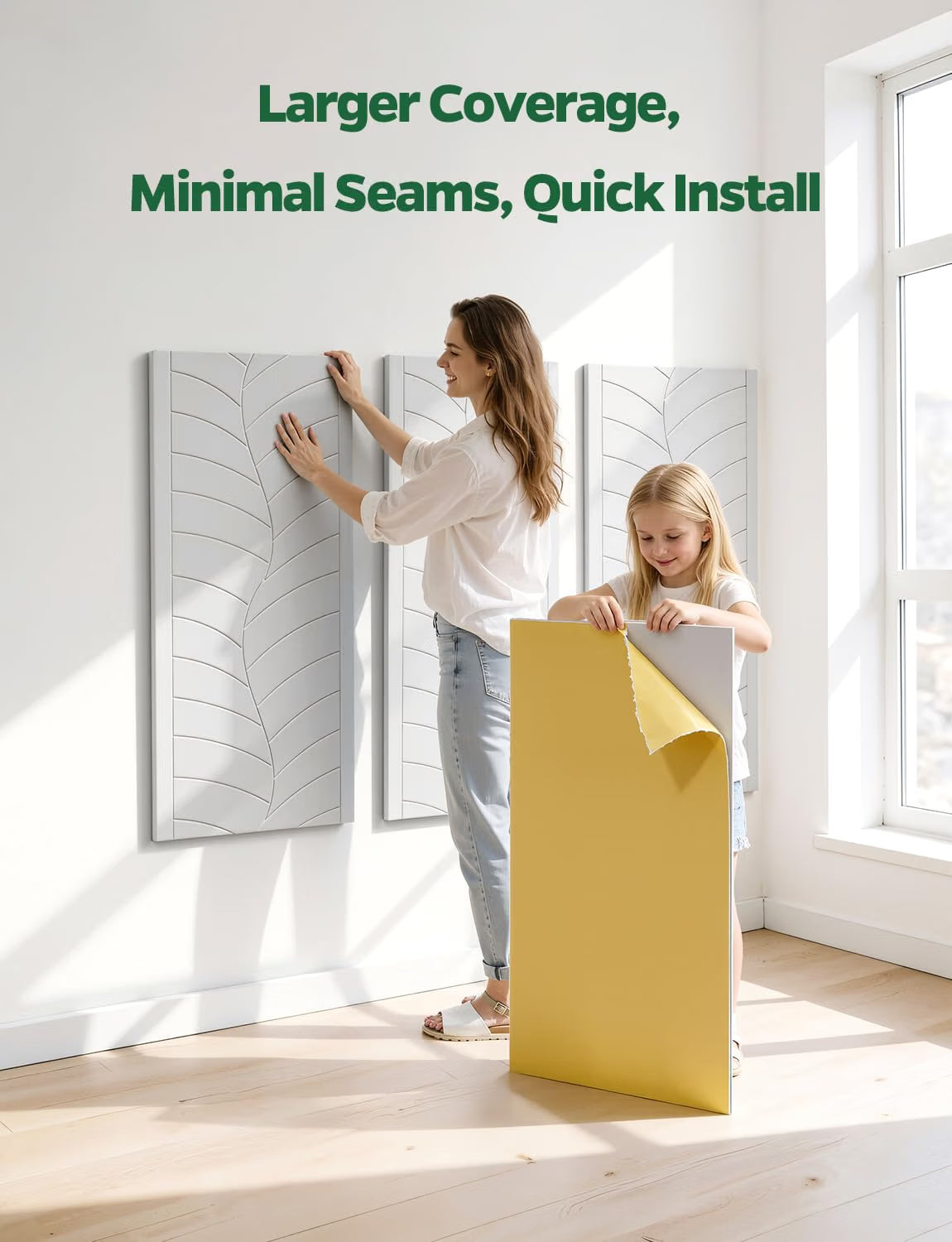 Acoustic Wall Panels 120x60cm 4 Pack Self Adhesive Sound Absorbing Leaf White