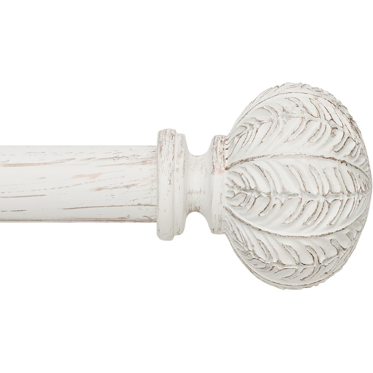 Extendable Curtain Pole 77-210cm White 25mm Adjustable Rod Ball Finials Brackets