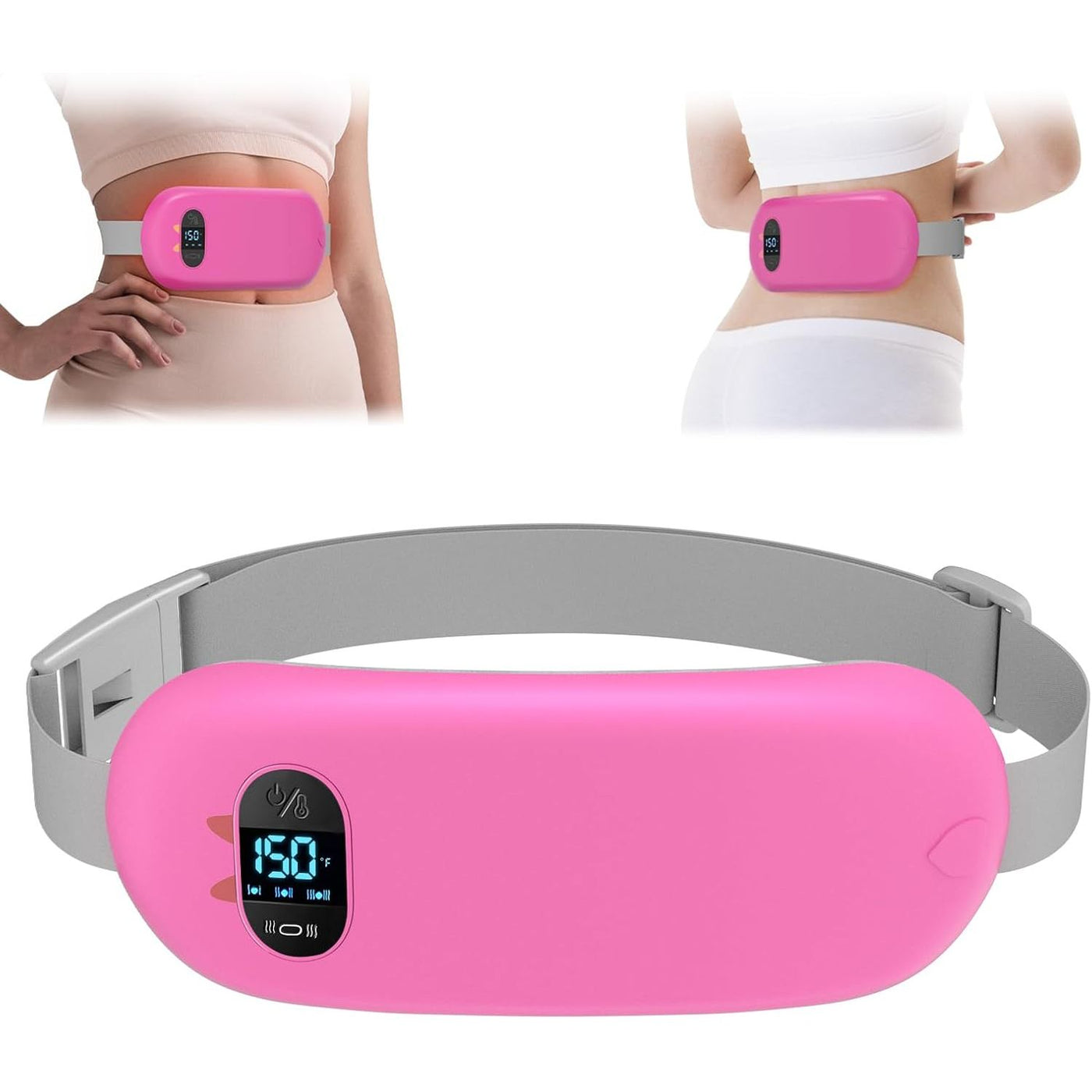 Heating Pad for Period Pain 6 Heat Massage Modes Rechargeable USB Belt