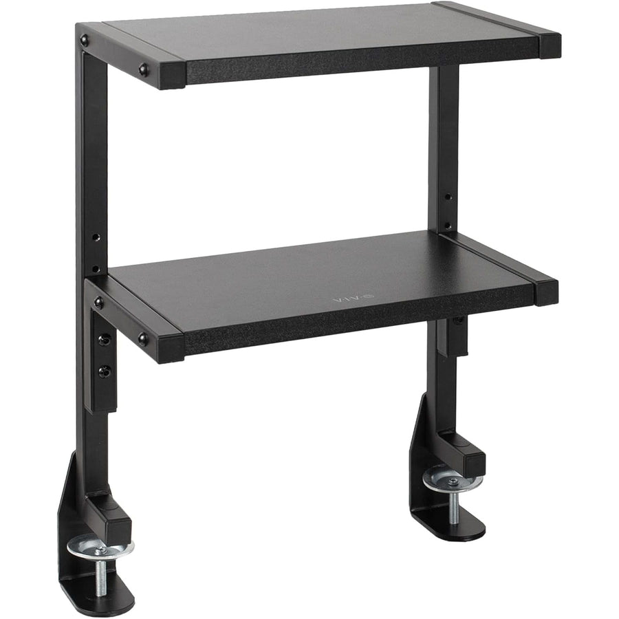 Clamp On Desk Shelf 33cm 2 Tier Storage Tray Organizer VIVO Black