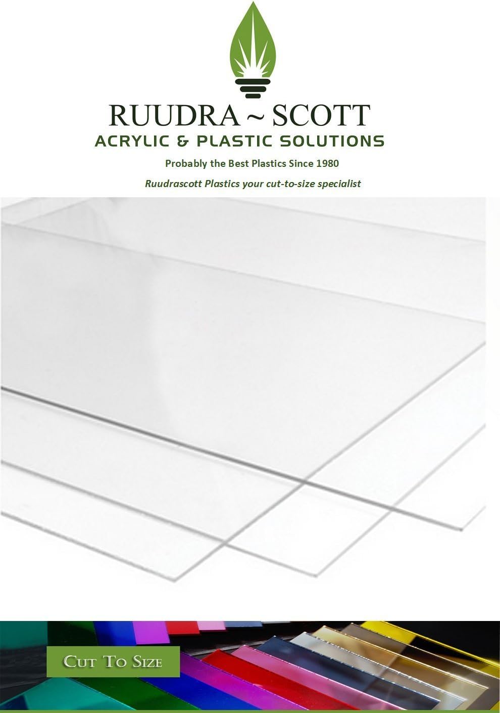 Clear Acrylic Sheet 750x1000mm 3mm Thick Perspex Plastic Panel RuudraScott