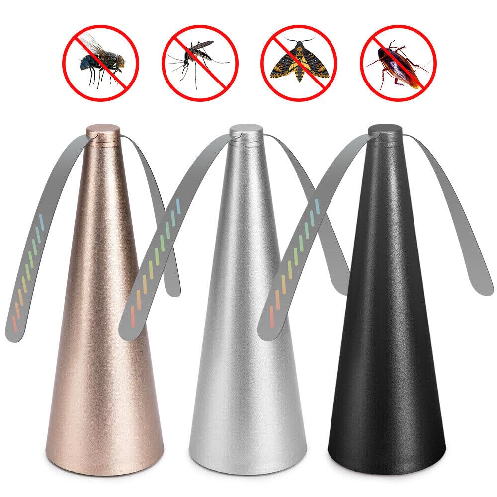 Fly Repellent Fans 2 Pack Gold Indoor Outdoor Food Protector Picnic Insect Fans