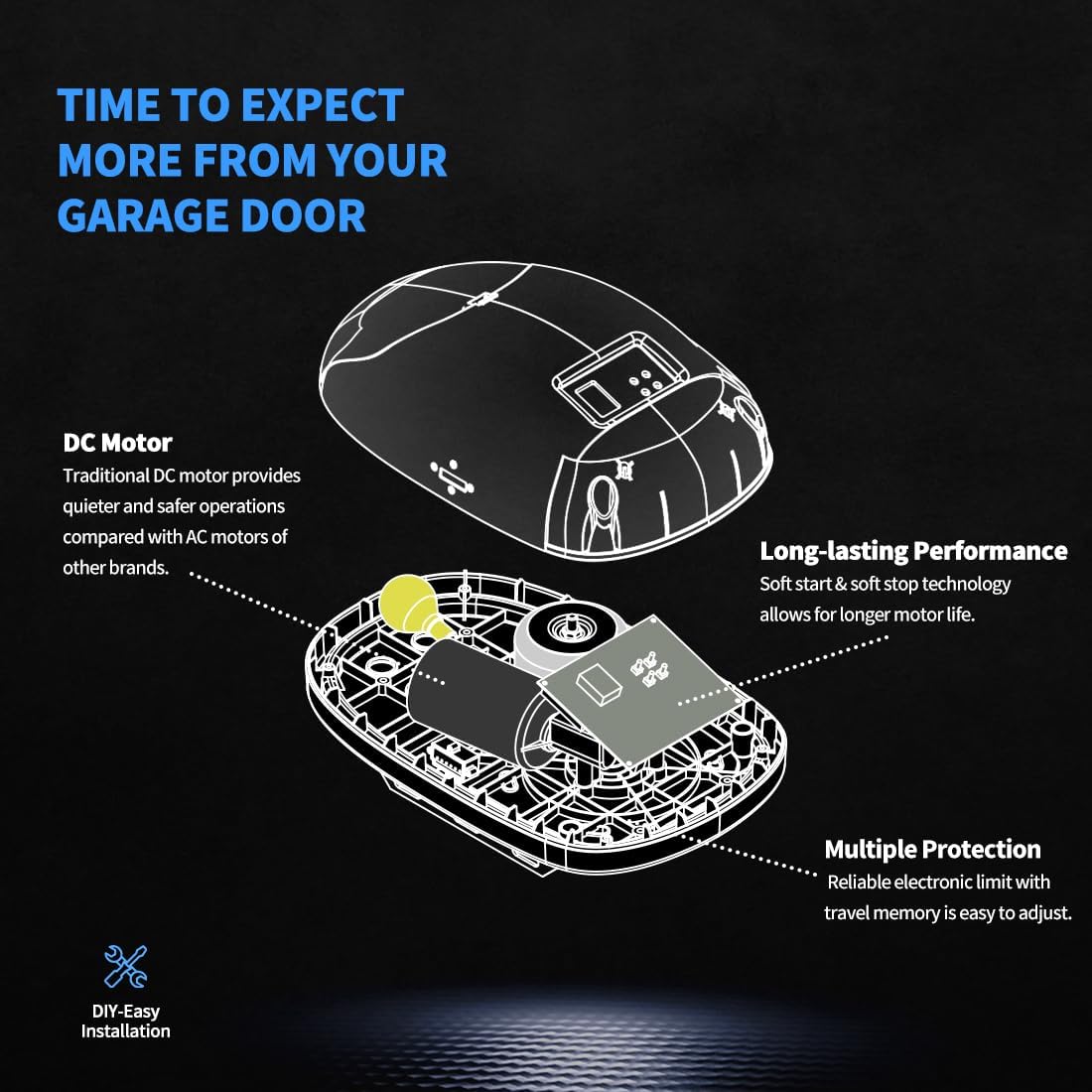 Garage Door Opener Automatic Electric Motor Drive System TOPENS CASAR800 (Broken)