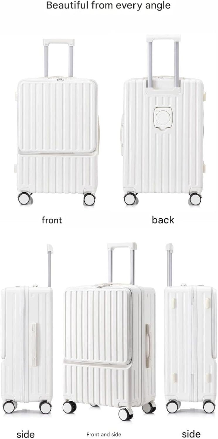 24 Inch Suitcase Lightweight TSA Lock USB Cup Holder Black Simcat Check In Luggage