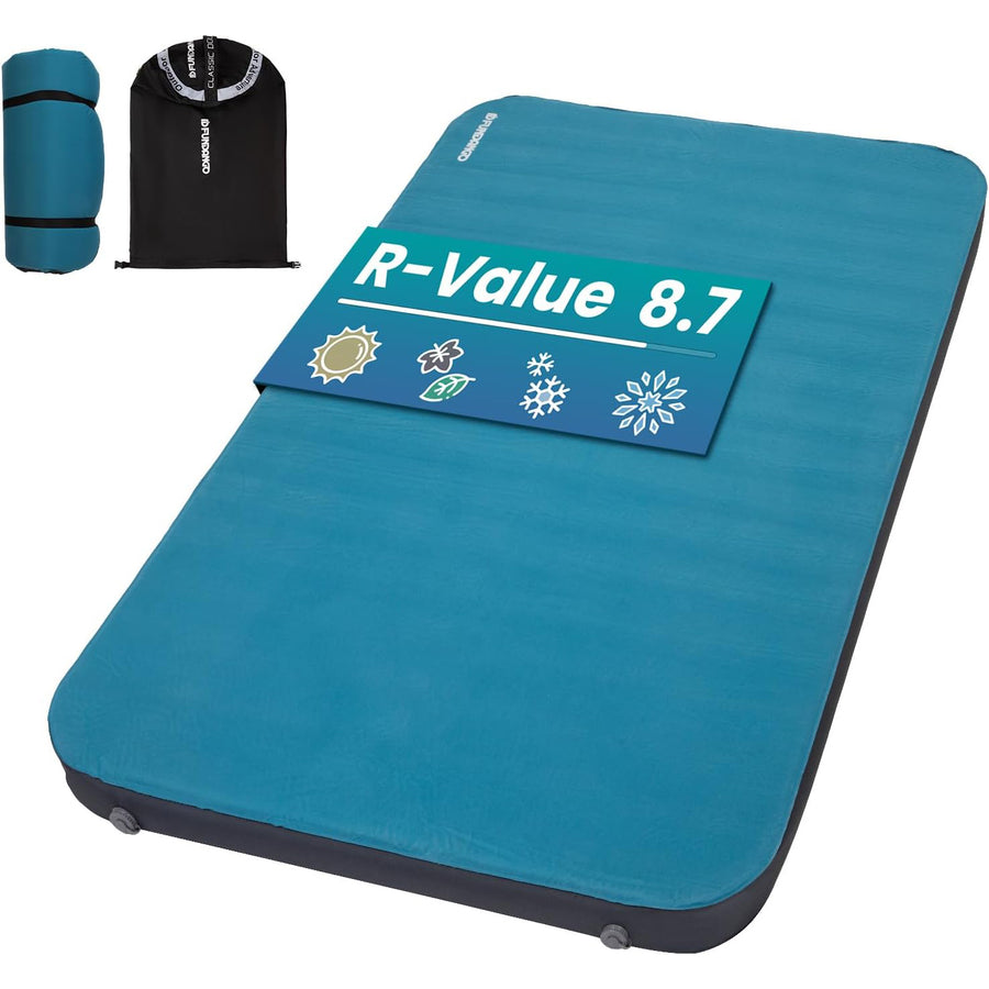 FUNDANGO 2-Person Self-Inflating Sleeping Mat 10cm Thick, R-Value 8.7, Camping - Massive Discounts