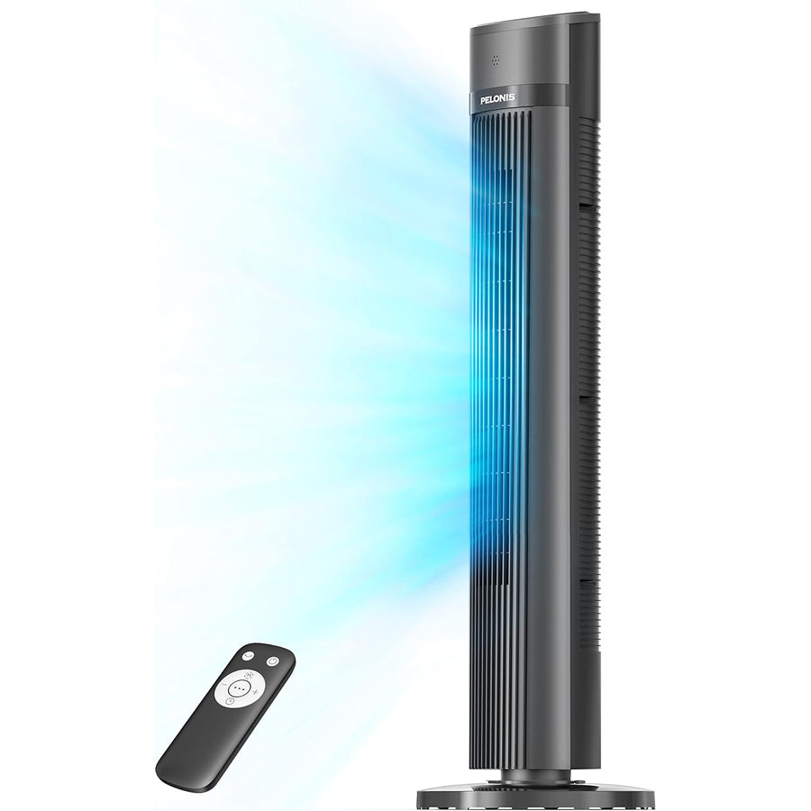 Pelonis 40-Inch Tower Fan, Quiet Bladeless Fan, Remote, 3 Speeds 90° Oscillation