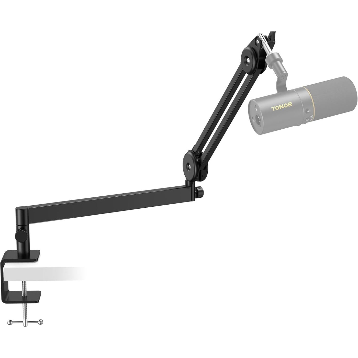 Microphone Boom Arm Low Profile Adjustable Desk Mount TONOR Black Mic Stand