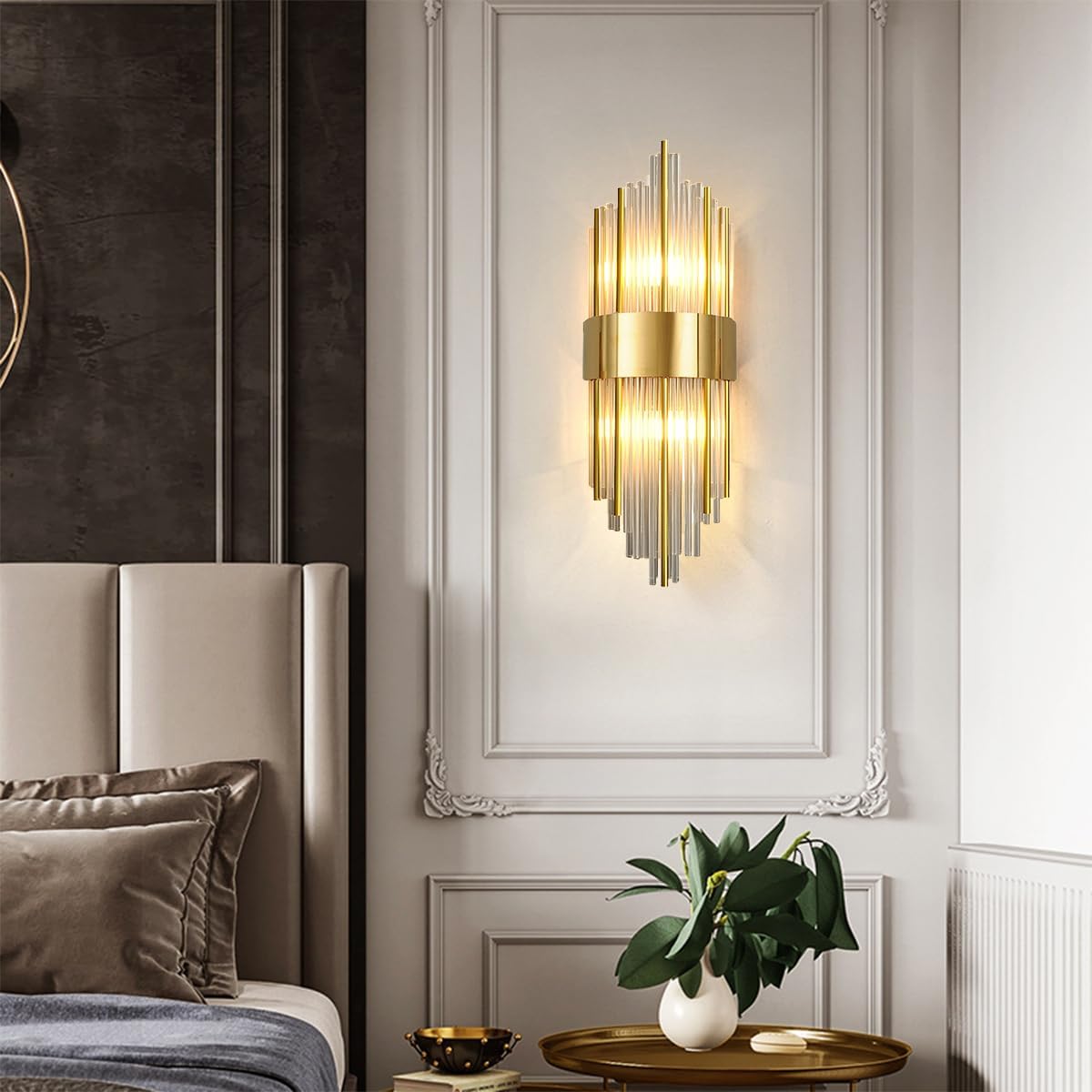 Crystal Wall Sconce Light E14 Modern Gold Base Decorative Indoor Wall Lamp Fixture