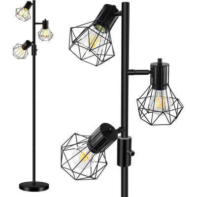Industrial Floor Lamp 3 Light Farmhouse Standing Lamp No Bulbs Included HiBay