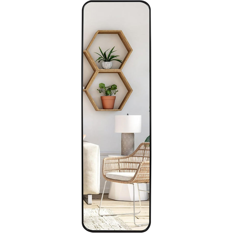 Full Length Mirror 119 x 35cm Aluminum Alloy Frame Wall Mounted EXYGLO 