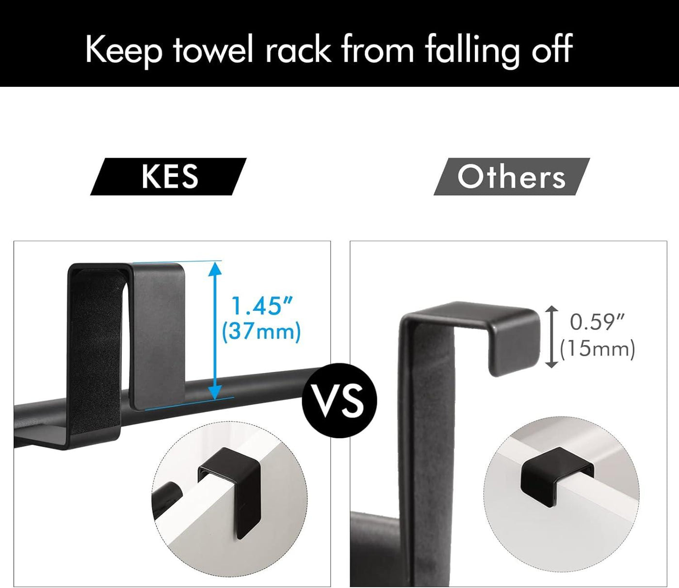 KES Over Door Towel Rail, Kitchen Towel Holder Cupboard Drawer Cabinet - Massive Discounts