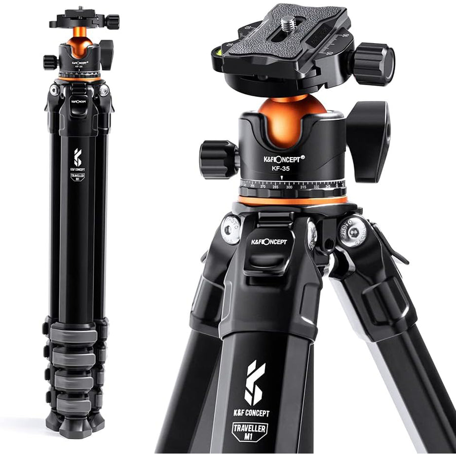 K&F Concept 70'' Compact Camera Tripod, Portable Travel w/ Ball Head, 33lbs Load - Massive Discounts