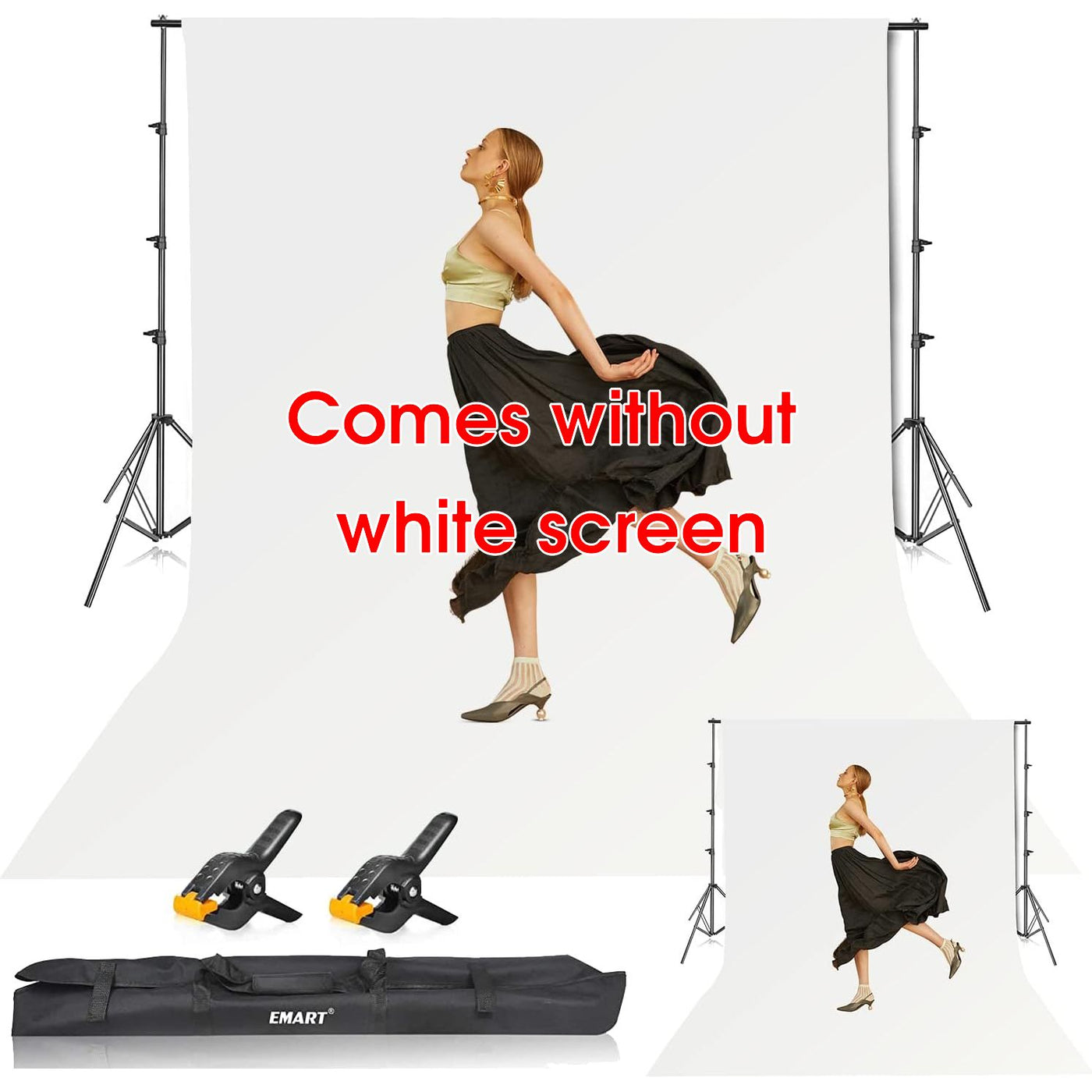 Backdrop Stand Kit with Clamps 10x8.5 ft  and Carry Bag Emart Frame Only