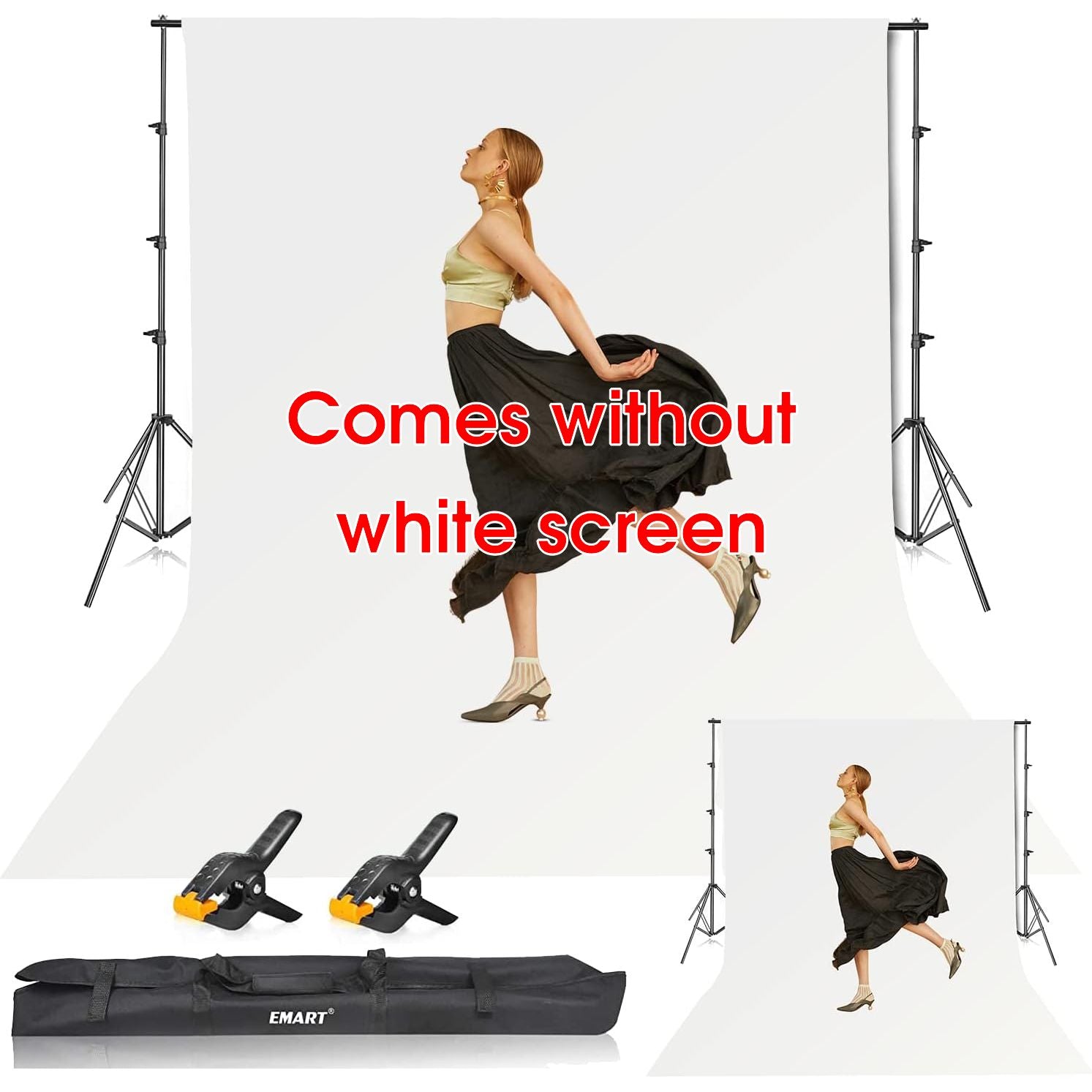 Backdrop Stand Kit with Clamps 10x8.5 ft  and Carry Bag Emart Frame Only