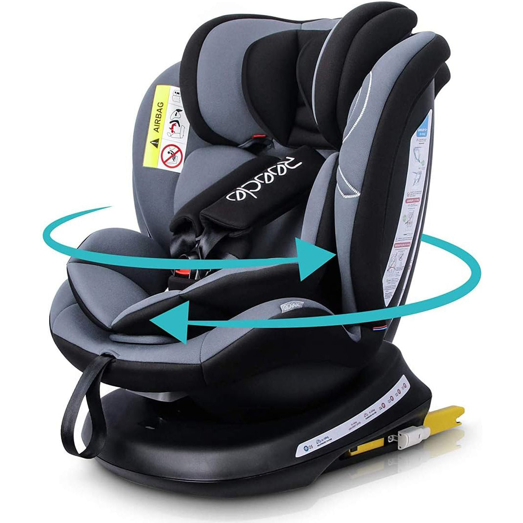 Reecle 360° Swivel Baby Car Seat ISOFIX Group 0+/1/2/3 (0-36kg), Black - Massive Discounts