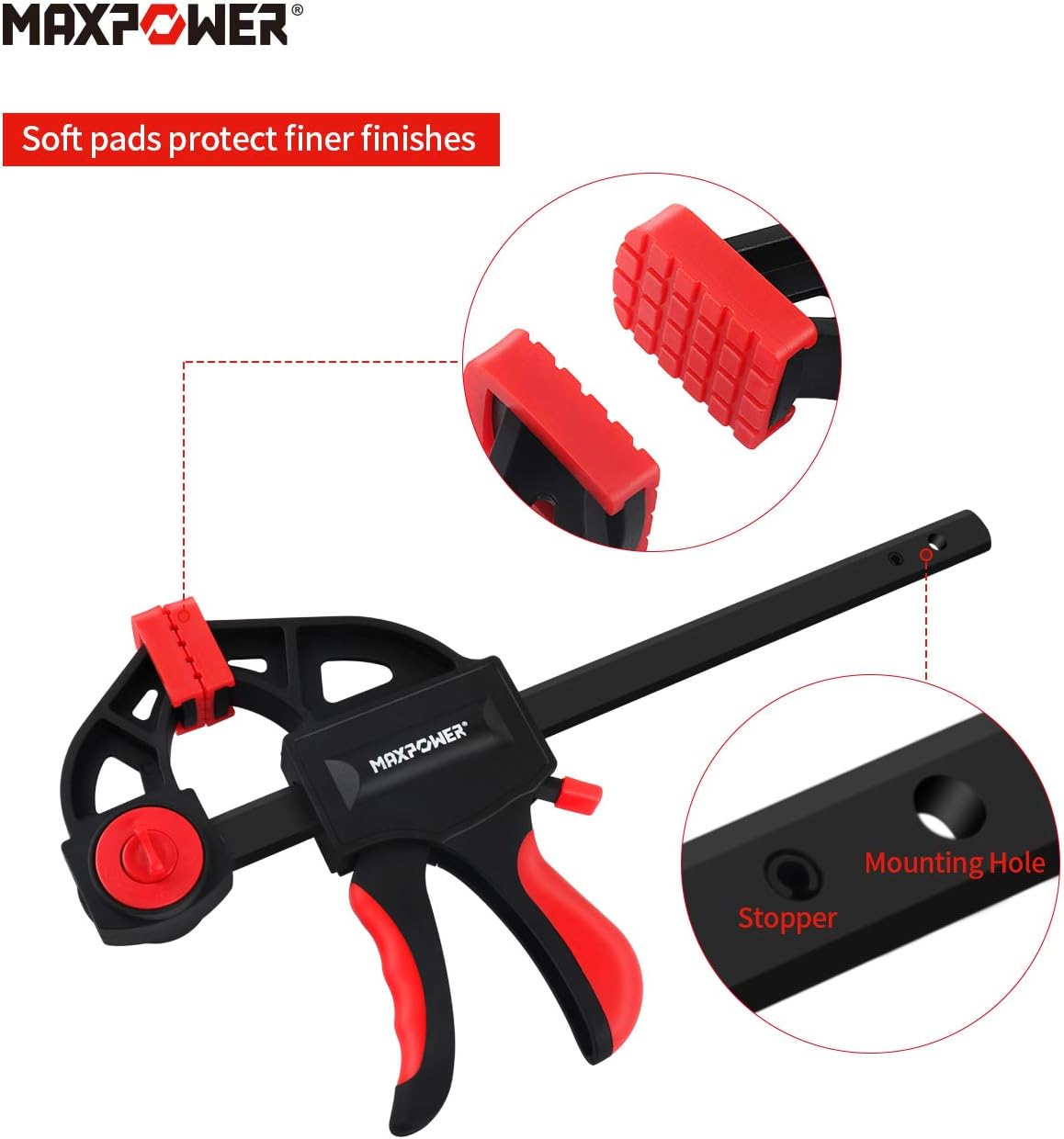 Bar Clamps Set 4PCS Quick Grip Ratchet F Clamp Spreader MAXPOWER