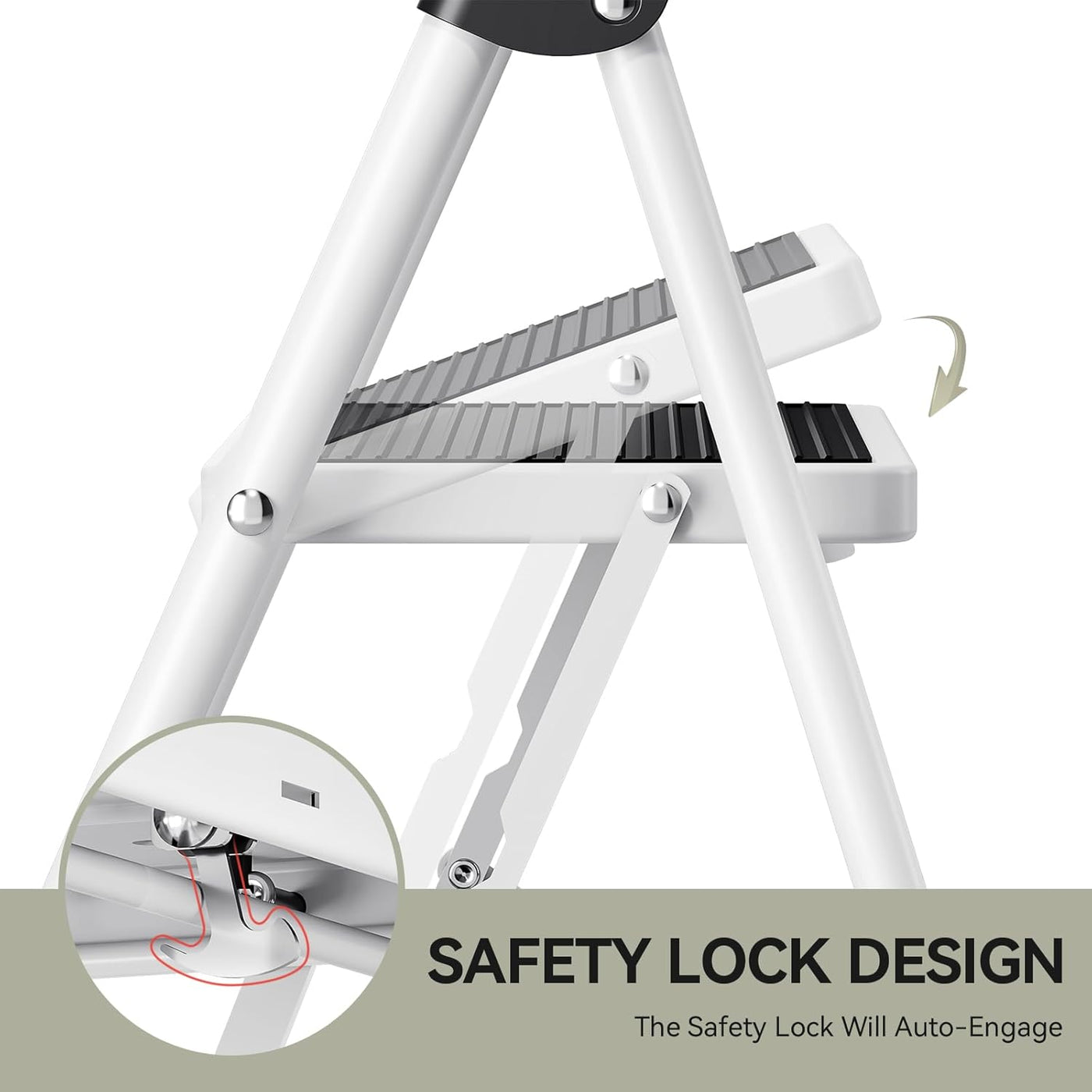 Step Ladder 4 Step Folding Ladder Wide Pedal Handrail Non Slip Red KINGRACK