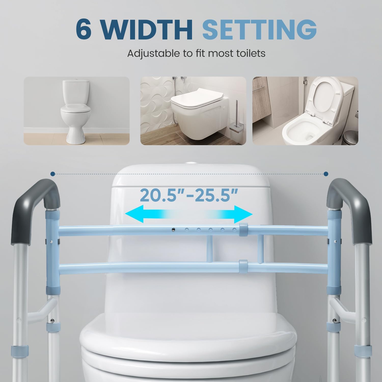 Toilet Safety Rail Stand Alone Heavy Duty Medical Support Frame OasisSpace
