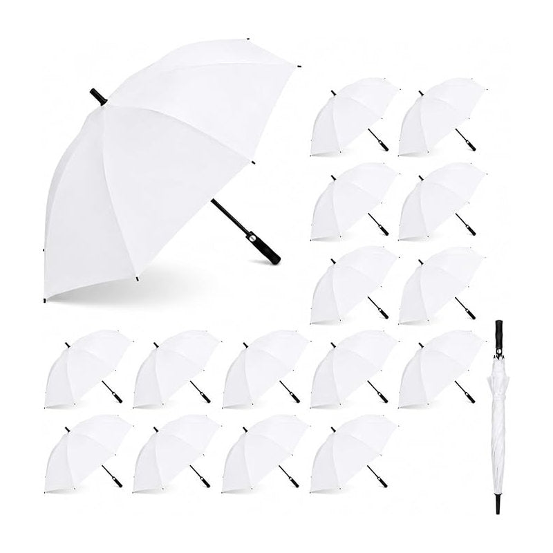 White Wedding Umbrellas 54 Inch Extra Large Bride Groom 16 Pack Weewooday