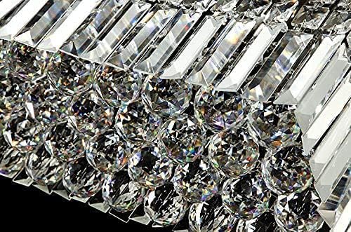 Crystal Chandelier K9 Droplet Rectangular Chrome LED Pendant Light Modern Luxury