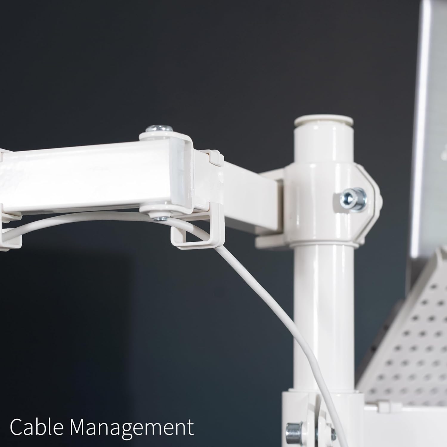Monitor Laptop Desk Mount 13-32 Inch Adjustable Combo White VIVO