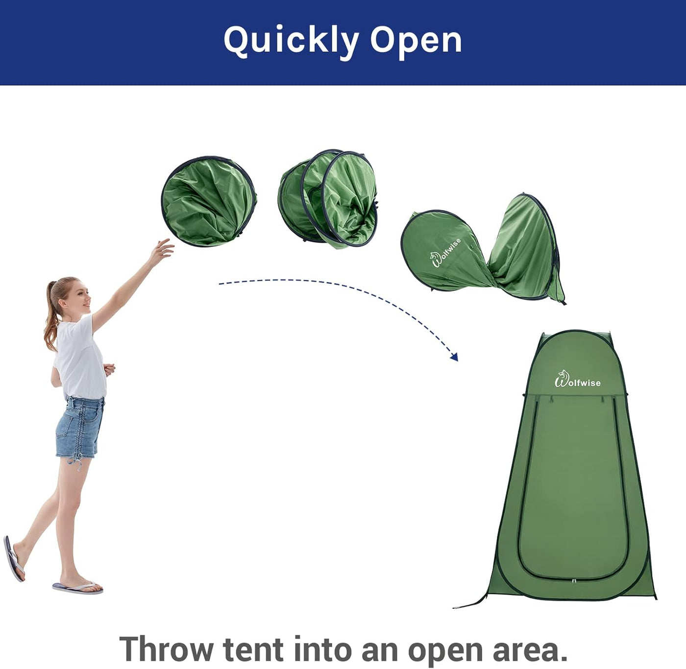 Pop Up Camping Toilet Shower Tent Waterproof Privacy Portable Room WolfWise