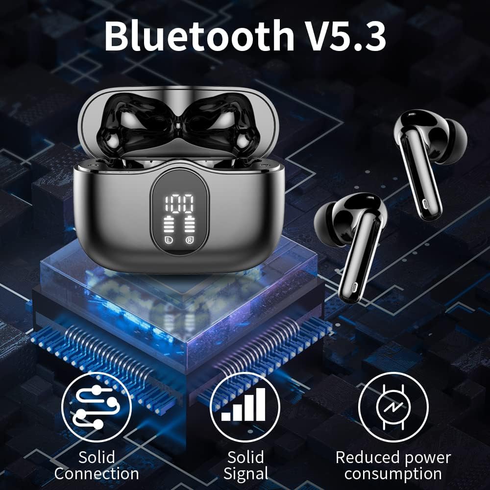 Wireless Earbuds Bluetooth 5.3 Deep Bass 36H Playtime Noise Cancel Btootos