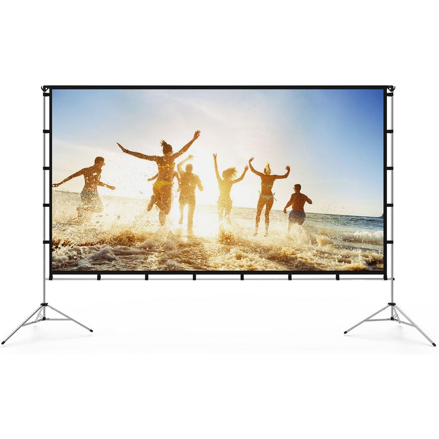 Vamvo 100'' Projector Screen w/ Stand, 16:9 4K HD Portable for Indoor/Outdoor - Massive Discounts