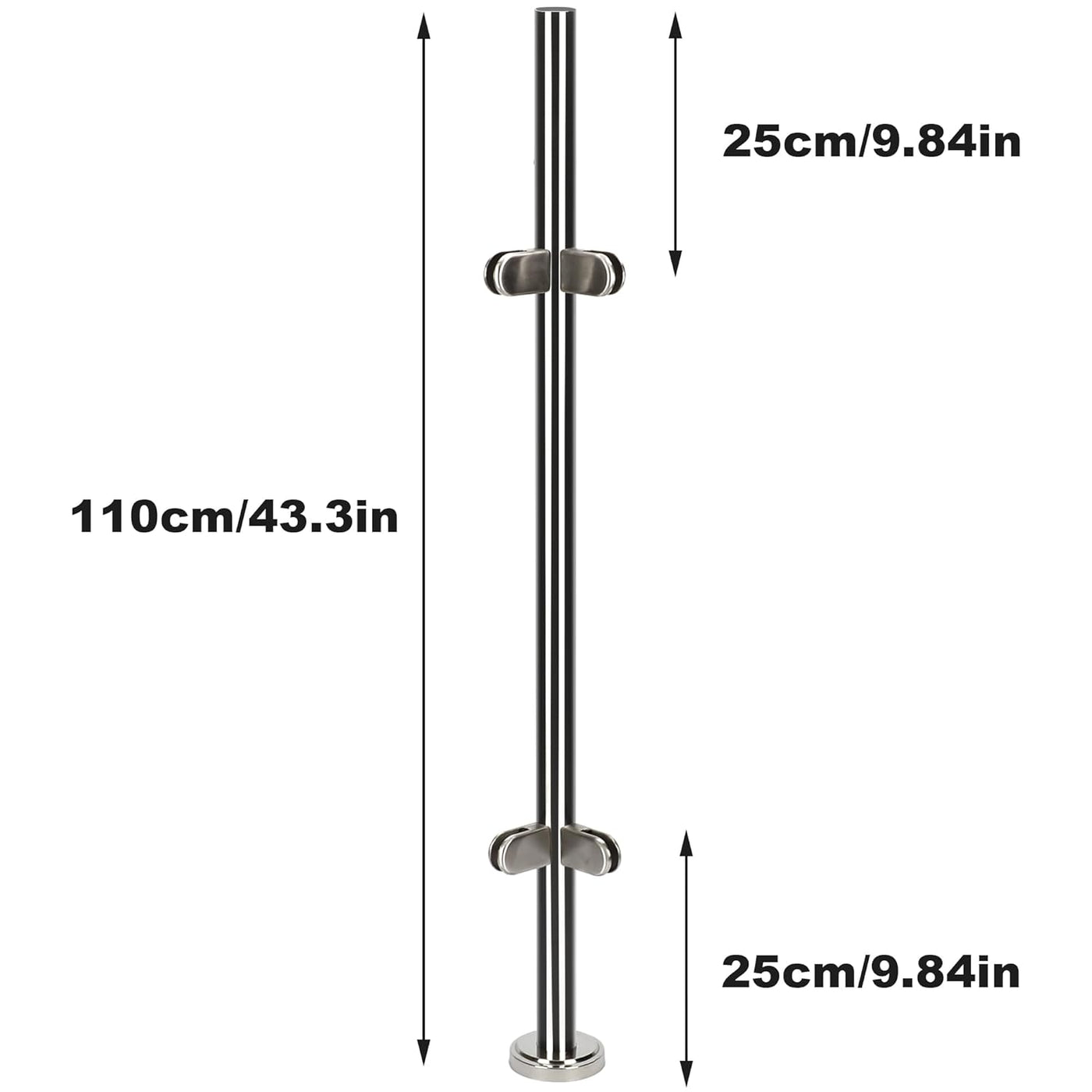 110cm Stainless Steel Balustrade Corner Post aleawol