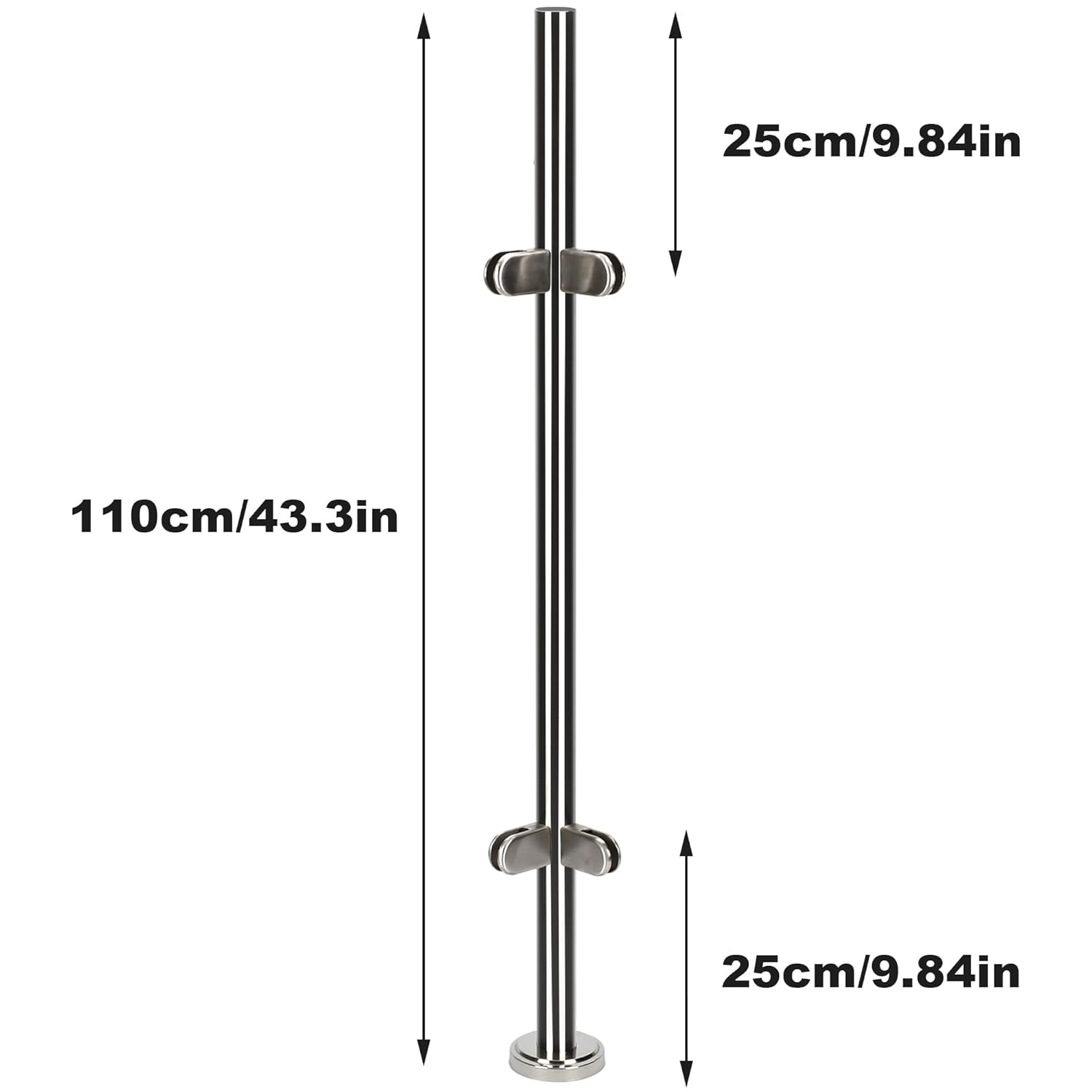 110cm Stainless Steel Balustrade Corner Post aleawol