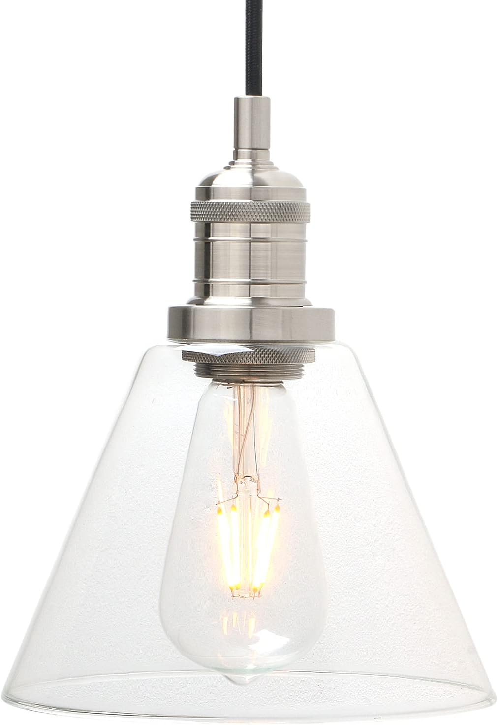 Phansthy Industrial Pendant Light, 3-Light Ceiling Lamp, Adjustable Cords, Glass