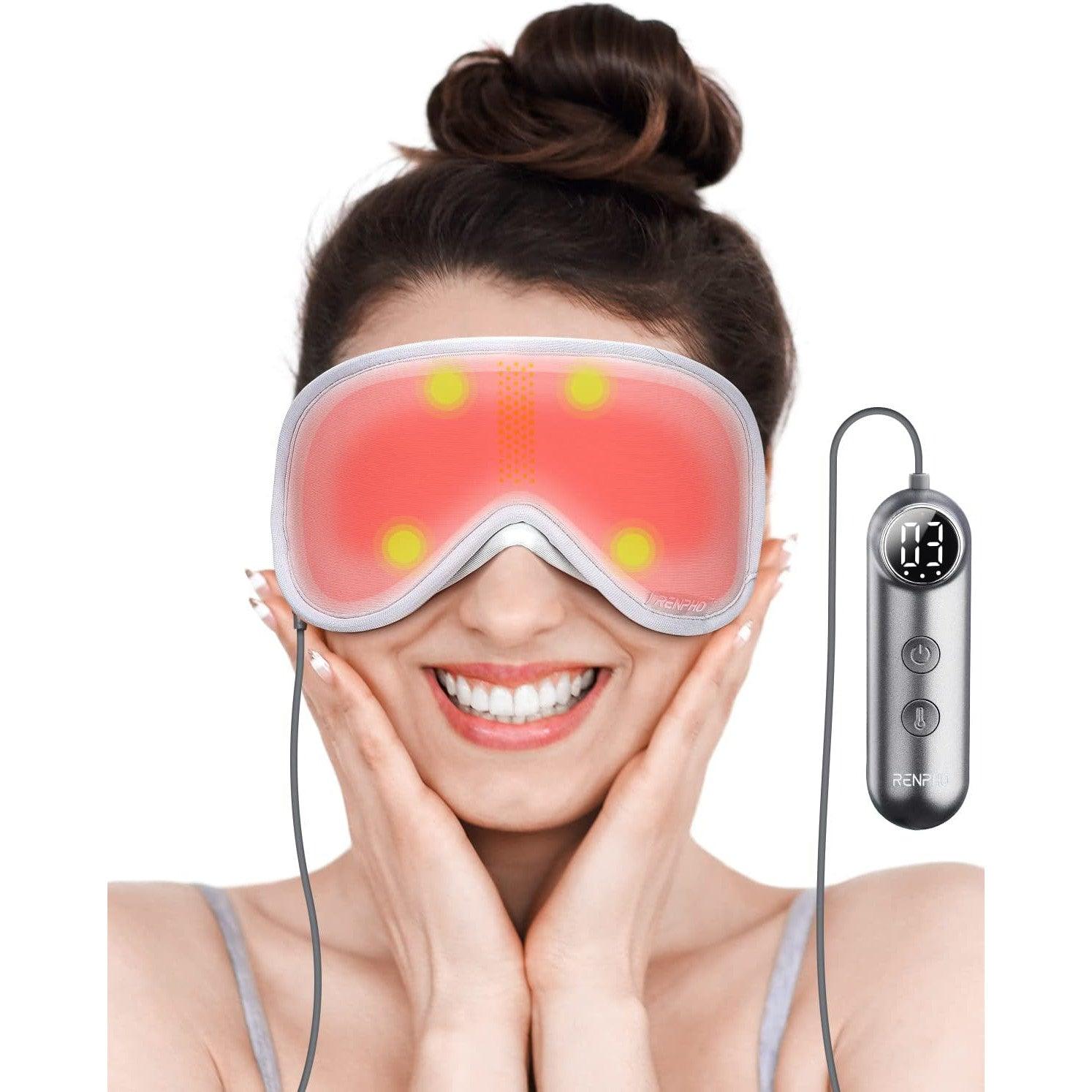 RENPHO Heated Eye Mask, Vibrating Warm Compress Sleeping Mask