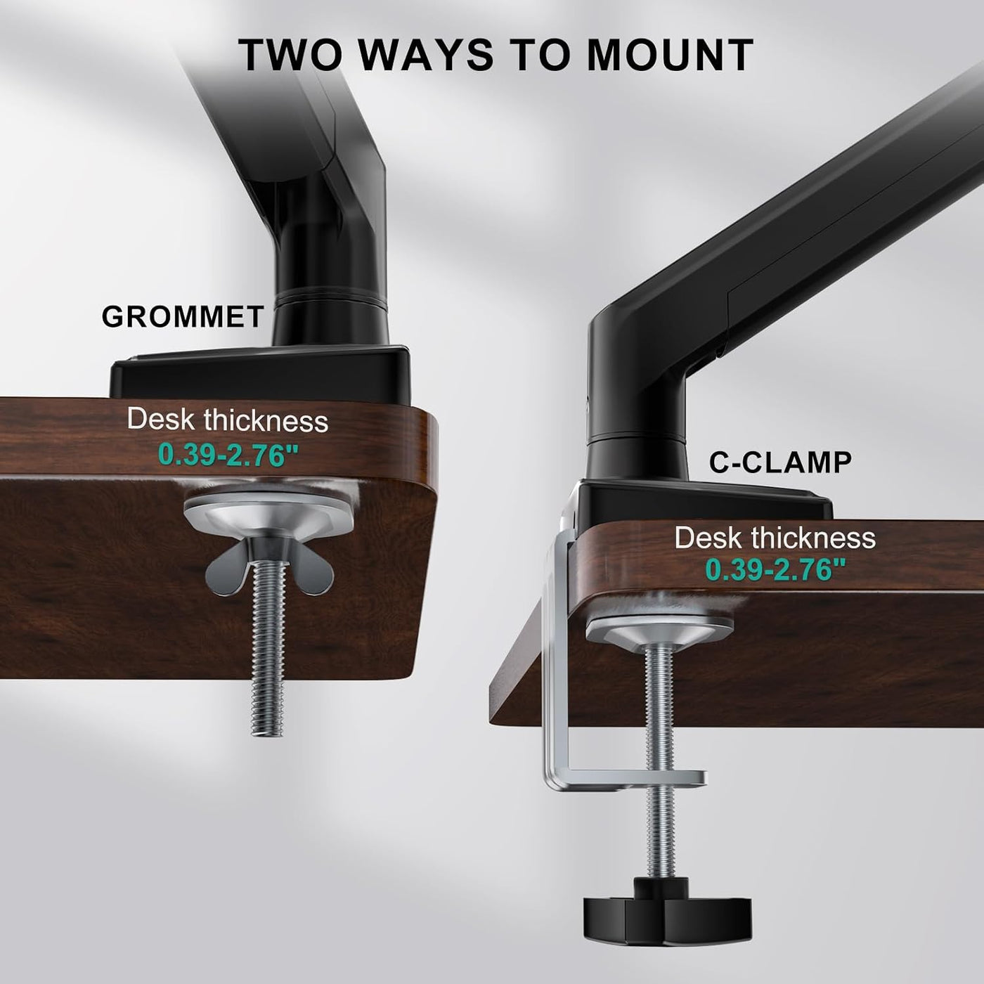 Single Monitor Arm 13-34 Inch Gas Spring Adjustable VESA Black WALI