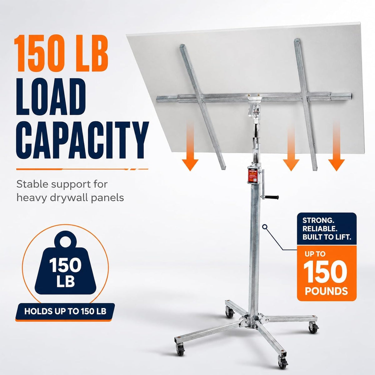 Plasterboard Lifter 10.4FT Drywall Panel Hoist Rolling Lift Tool Ceiling Mount