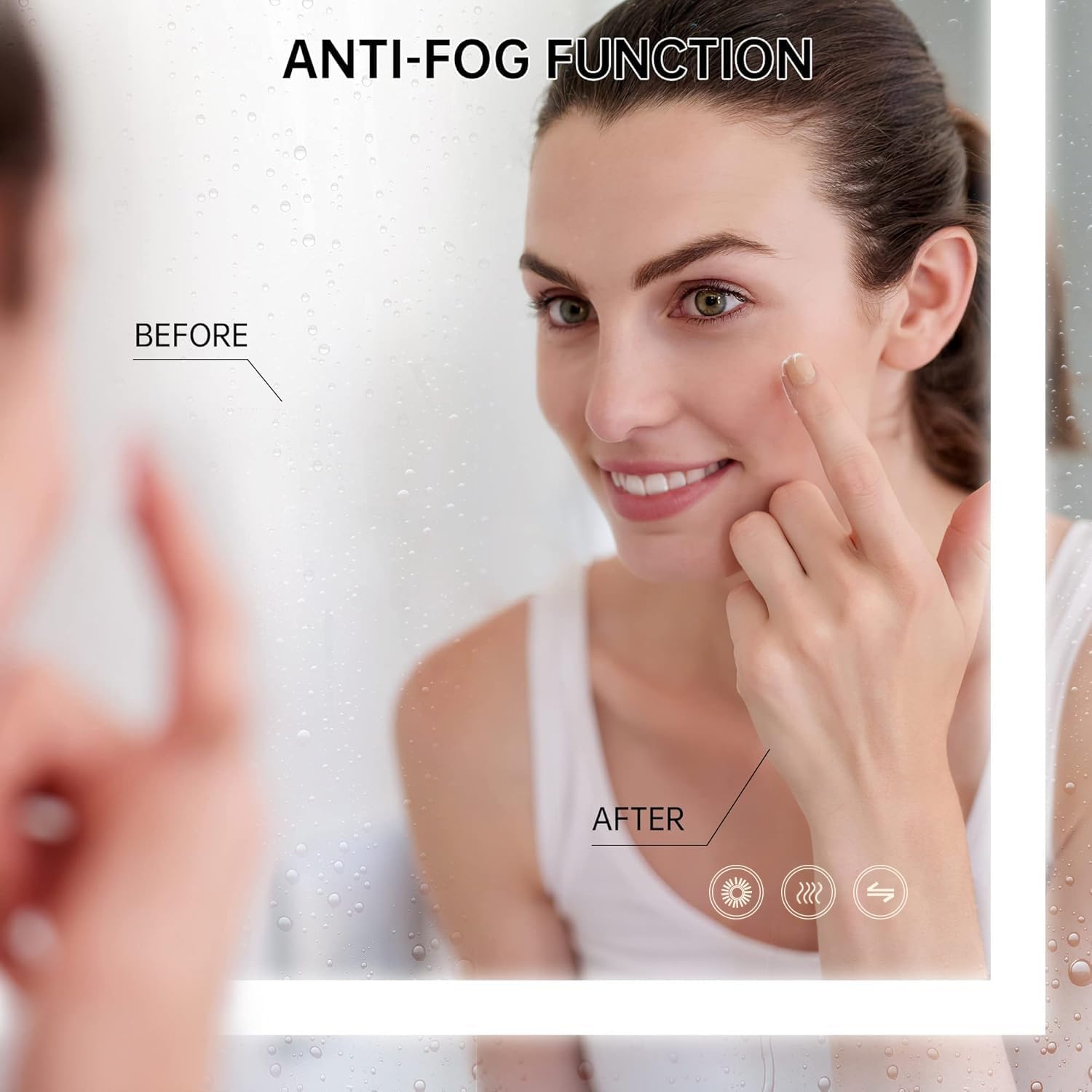 LED Bathroom Mirror 50x70cm Dimmable Anti Fog Colour Change Backlit Vanity Wall